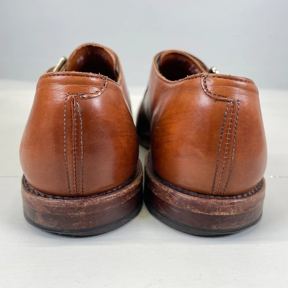 Allen Edmonds Warwick Monk Strap Dress Shoes Mens Size 9.5 D Brown Leather - USA